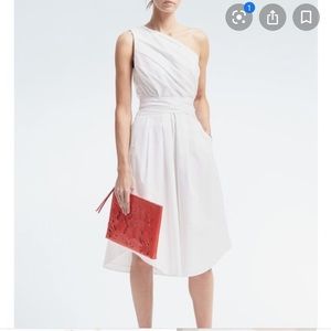 Banana Republic white one shoulder dress NWT